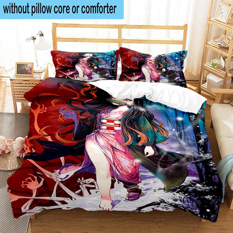 3PCS Anime Samurai Warrior's Journey 3pcs Bedding,Including 3PCS Duvet Cover And 2pcs Pillowcases Perfect for Christmas,Ideal for Bedroom, Dormitory