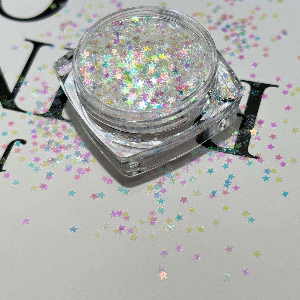 1mm Iridescent Star Nail Art Sequins - DIY Decorations