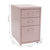 3 Drawer Removable Vertical File Cabinet Pink Metal Mobile File Cabinet,Office Storage Cabinet with Lock and Silent Slides
