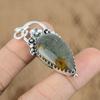 Birthday Gift For Her Natural Polychrome Jasper Pendant Flower 925 Silver