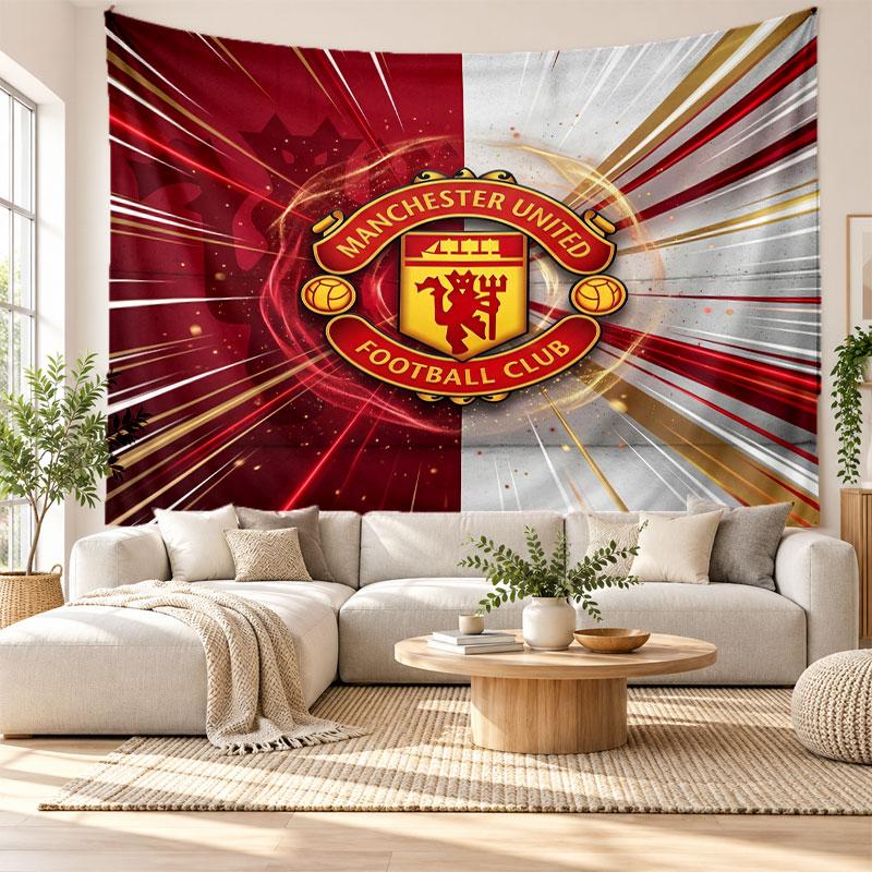Manchester United Wall Tapestry, Soft Fabric Wall Hanging, Decorative Backdrop For Bedroom Home Wall Art