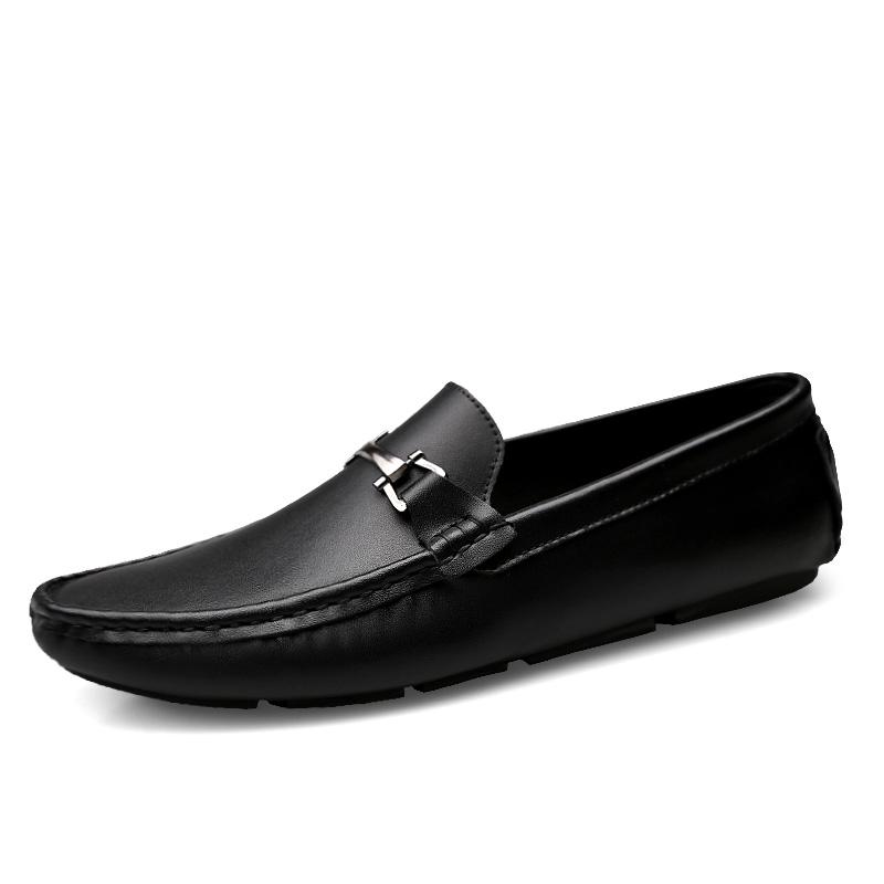 

Fashion All-match Outdoor Mens Casual Shoes Fashion Men Driving Shoes Genuine Leather Man Loafers New Handmade Moccasins Slip on Flats 38 чёрный
