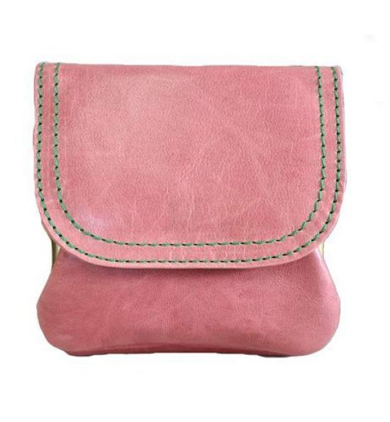 

HG41667 CANDY Horse Leather Flap Coin Case Wallet (Pacca Pacca) [Genuine Leather] (Pink) рожевий