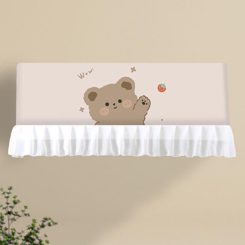 Air Conditioner Wind Deflector: Prevents Direct Blowing with Cute Print, Fits Hanging Units, Fully Enclosed Dust Cover Included.