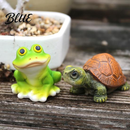 Healing Micro-landscape Decor Mini Resin Frog And Turtle Statues, Micro Landscape Animal Ornaments, Small Garden Ornaments Figurines for Succulents