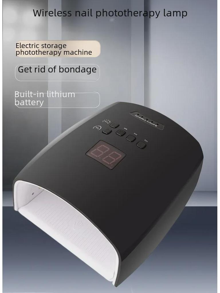 S10 Nail Light Therapy Machine: 66W Rechargeable with 33 Lamp Beads for High-Power Nail Curing.