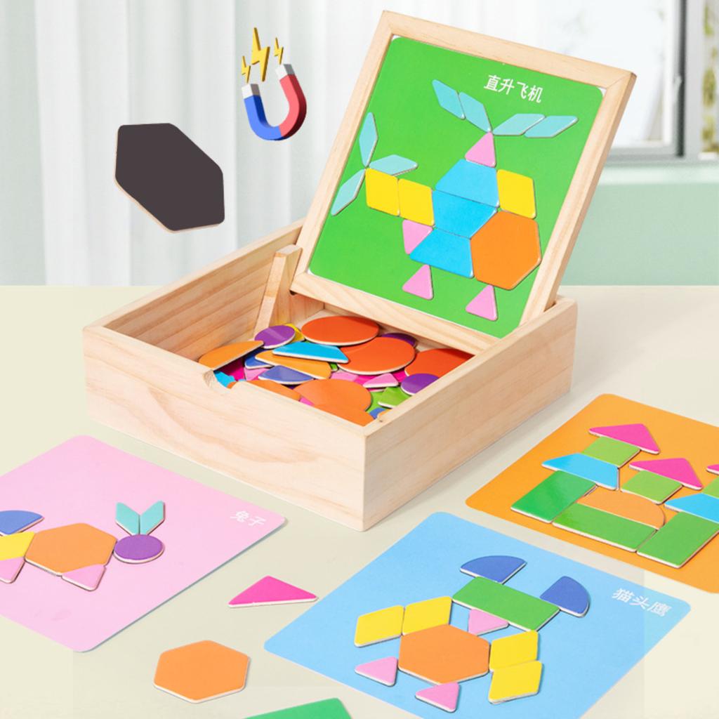 Wooden Tangram Puzzle Toys, Geometric Shape Toys, Parent Child Interactive Educational Toys, Holiday Gifts And Birthday Gifts