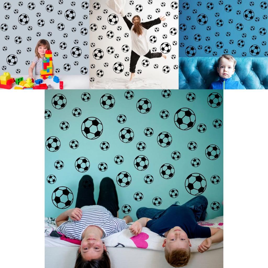 Wall Decor Pvc Football Pattern Removable Sticker For Kids Bedroom And Living Room
