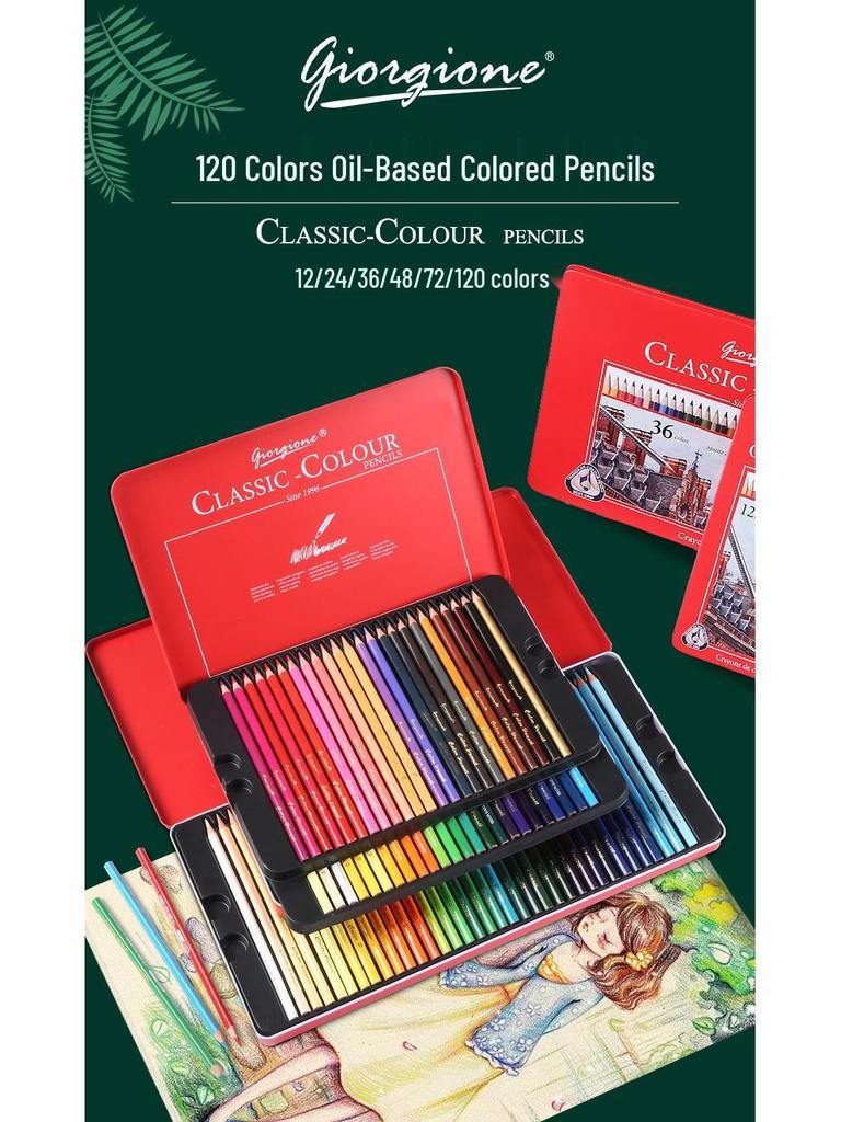 Giorgione 36/72 Oil-Based Triangular Colored Pencils Set for Students, Thick Barrel, Cartoon Design.