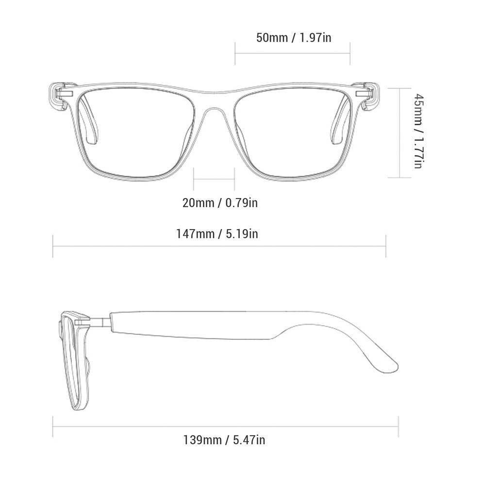 New Upgrade Smart Glasses 160 Languages AI Translator Glasses IP67 Anti Blue Light Business TR90 Double Magnetic Charging Legs