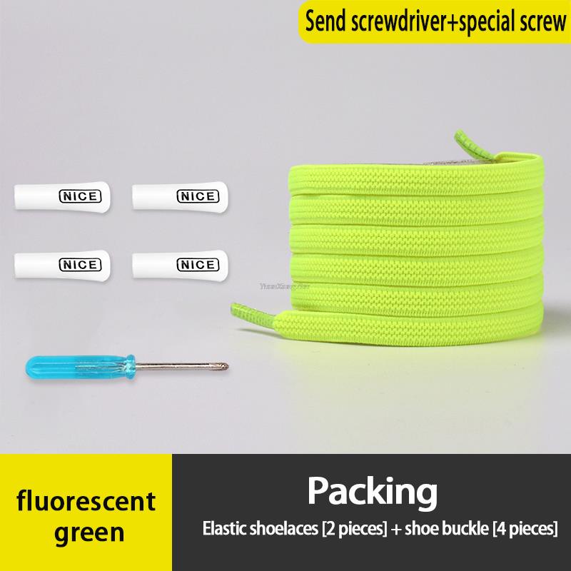 Fashion No Tie Shoe laces Elastic Laces Sneakers Flat Shoelaces without ties Kids Adult Quick Shoe lace Rubber Bands for Shoes