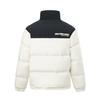 Li Ning Hot Pot Down Jacket Series Color Block Zipper Stand Collar Comfortable Breathable Loose Down Jacket Unisex Outerwear Off-White AYMV855-2