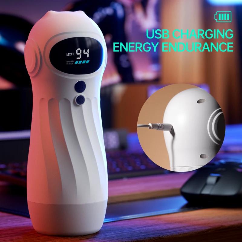 Automatic Sucker Male Masturbator Penis with 9 Vibrator and 4 Sucking Modes Vagina Pocket Pussy Blowiob Sex Toys for Men
