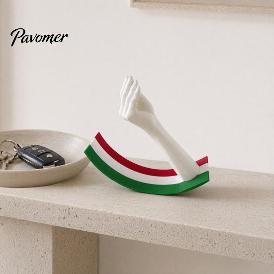 Desktop Ornaments 3D Printed Gesture Figurine Ornament with Three-color Striped Base, Funny Nodding Classic Shake Toy for Desk Decor, Stress