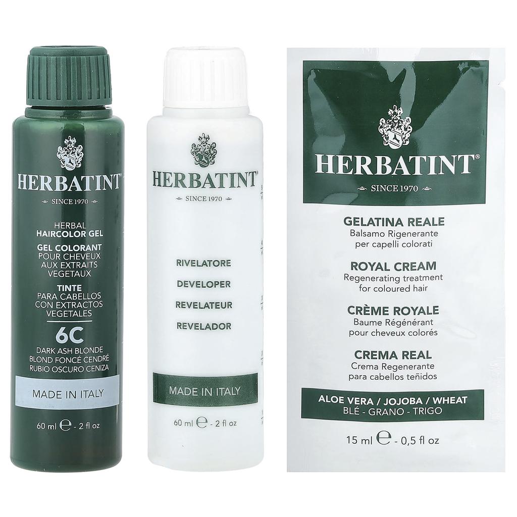 Herbatint Permanent Hair Color Gel, 6C Dark Ash Blonde, 5.75 Fl Oz (170 Ml)