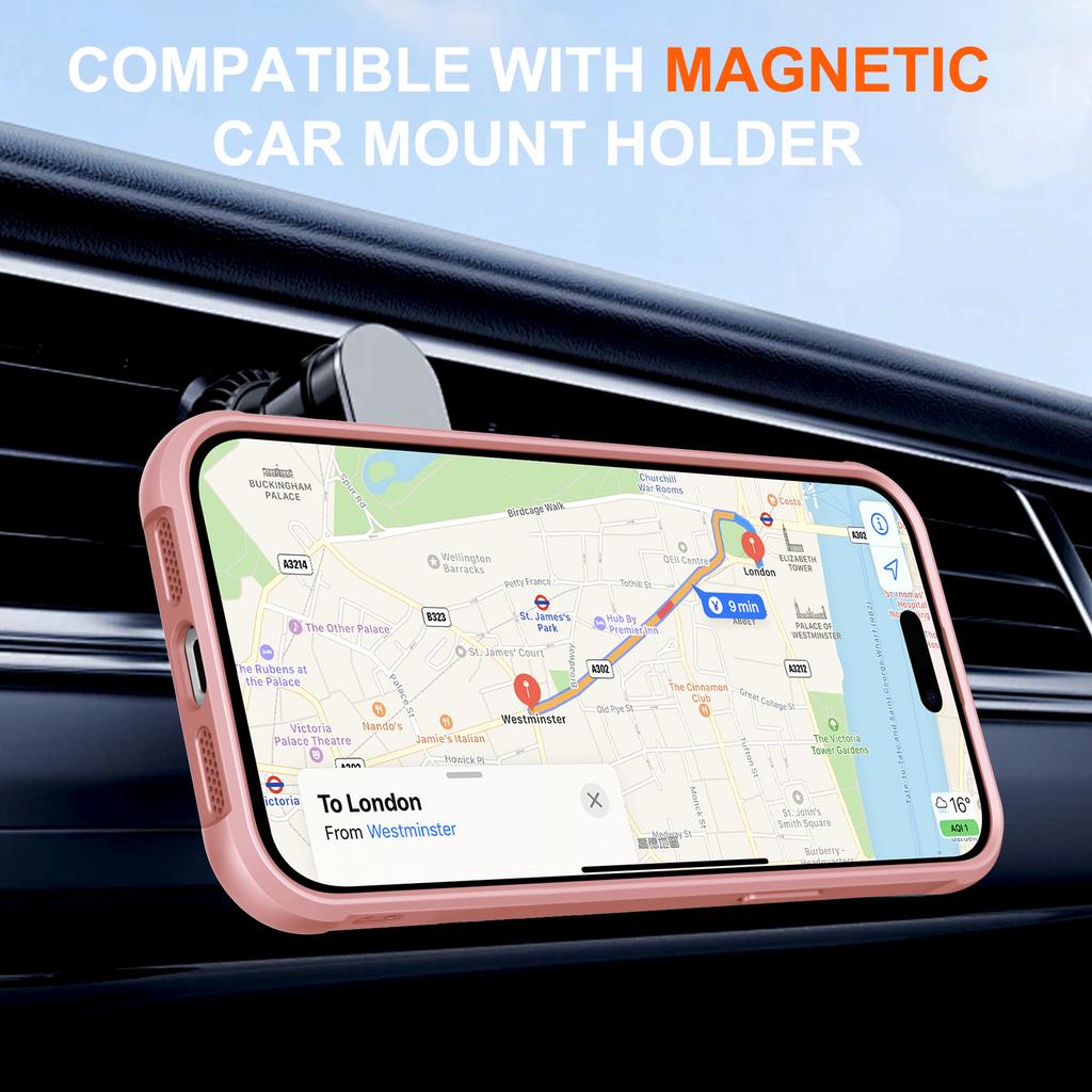 For iPhone 14 Pro Max Case Compatible with MagSafe Kickstand TPU PC Shockproof Phone Back Cover