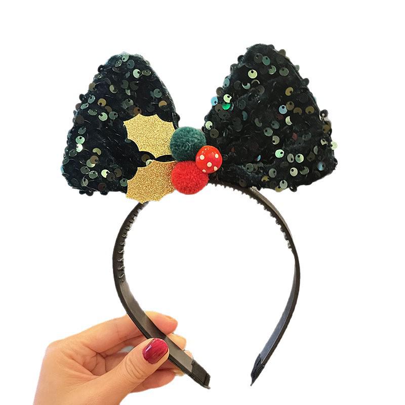 Pailletten Schleife Weihnachts-Stirnband - Feiertags-Haarschmuck für Kinder