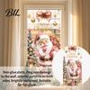 Holiday Glass Clings Christmas Window Clings, Cute Snowman Santa Penguin Reindeer Stickers for Home Decoration Glass, Reusable Static PVC Decal Party