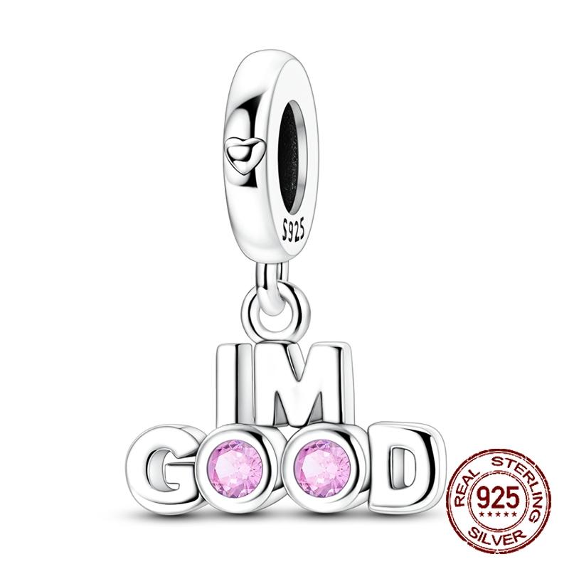 

медь IM GOOD Mood Текстовый Инициальный Подвеска Заявление Шарм Совместим с Аутентичными Браслетами-Шармами Женские Сделай Сам Ювелирные Изделия Подарок