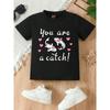 European Sizes Children A "S" Casual Summer T-shirt with Hand-painted Koi Print, Round Neck Short Sleeve Design, Machine Washable, with Fun Design