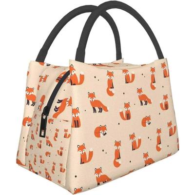 Bolsa de Almuerzo Vintage de Zorro Rojo Lindo, Bolsa Tote Térmica para Mujeres, Lonchera, Contenedor de Almuerzo Aislado Reutilizable, Trabajo, Picnic, Viaje