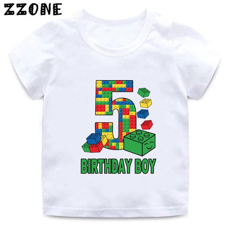 Master Builder Blocks Building Number Bow Print Boys Clothes 1 2 3 4 5 6 7 8 9 Years Birthday Kids T Shirt Baby Girls TShirts