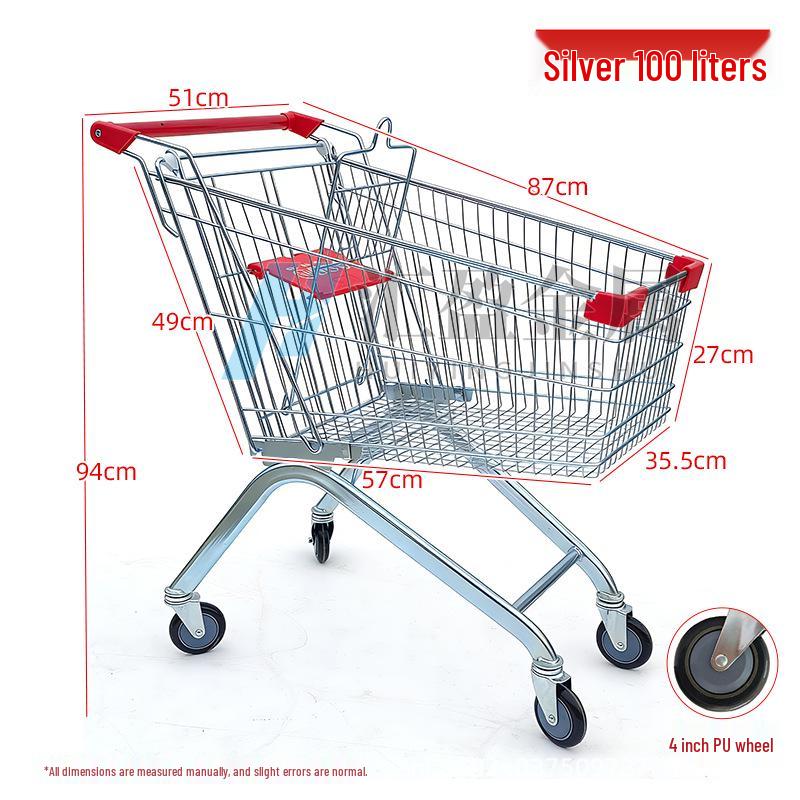 European Herringbone Shopping Cart for Supermarkets and Warehouses
