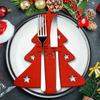 12pcs Christmas Cutlery Holder Bags Christmas Tree Shape Knife Forks Holders Xmax Party Tableware Bags Christmas Decoration 2024