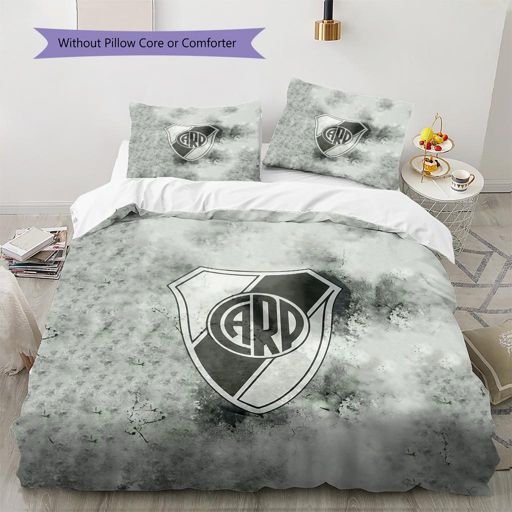 Club Atletico River Plate2 Pattern Bedding Quilt Set Home Decoration Gift (1 * Duvet Cover + 2 * Pillowcase Without Core)