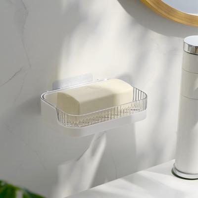 Punch-Free Wall Mounted Soap Box, Household Hollow Draining Soap Holder, Bathroom Countertop Storage Rack