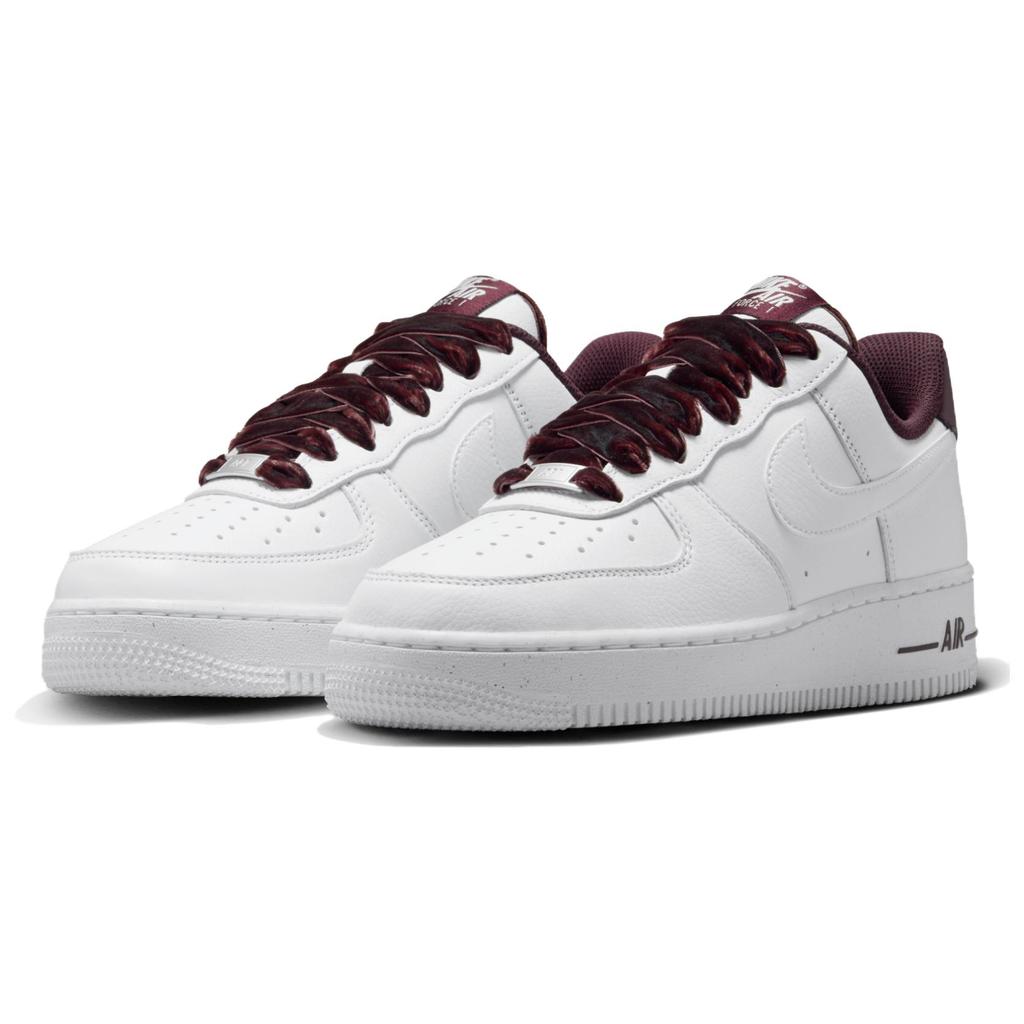 Nike Air Force 1 Low 07 White Burgundy Crush Women Sneakers Pale-Ivory Metallic-Silver HV4403-600