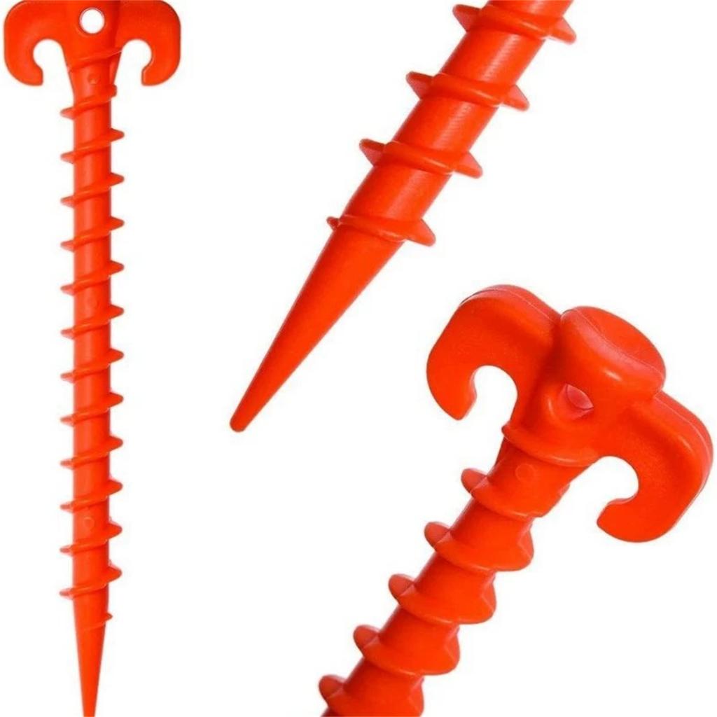 Plastic Threaded Tent Nails – Sheep Horn Floor Nails, Canopy Pegs & Ground Stakes for Camping Tents & Outdoor Shelters