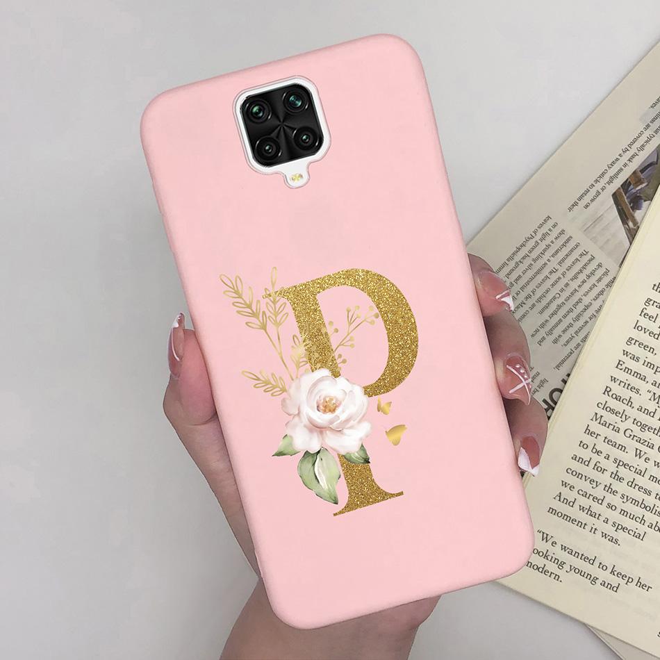 For Xiaomi Redmi Note 9 Pro Case Flowers Letters Silicone Soft TPU Back Cover For Xiomi Redmi Note9 Pro 6.67'' M2003J6B2G Case