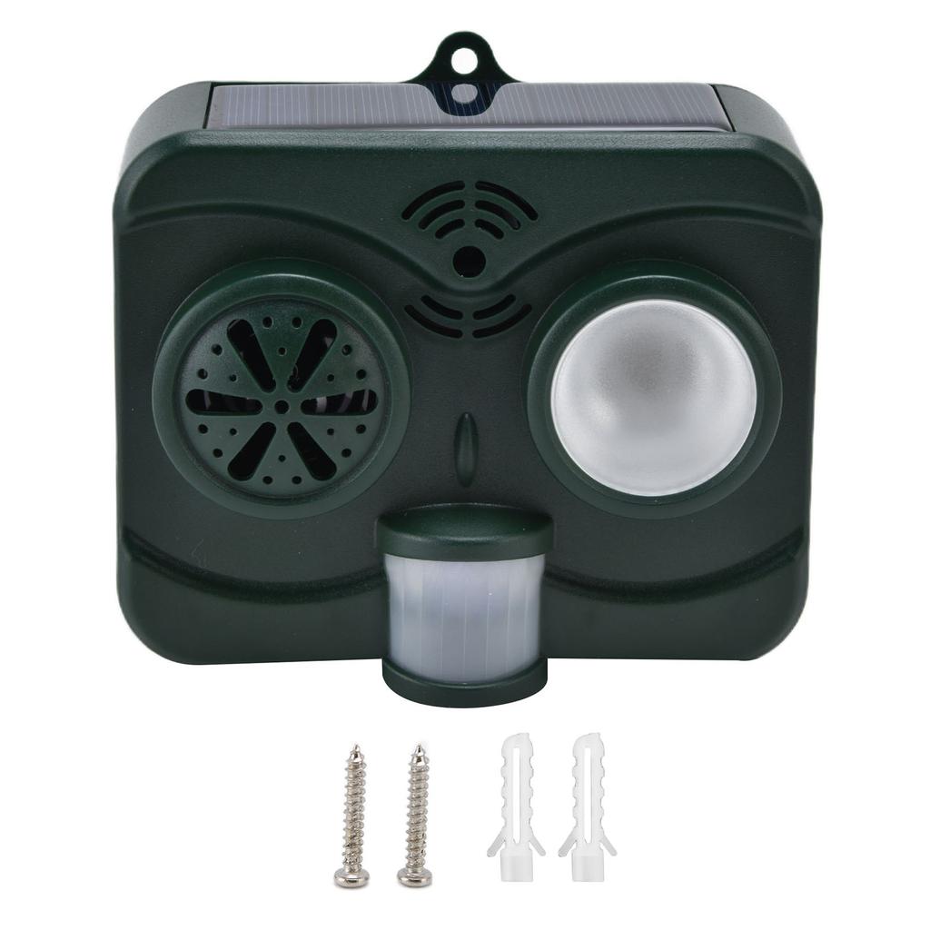Ultrasonic Animal Repeller Waterproof Solar Bird Repellent Flashing Light for Garden 3.7V