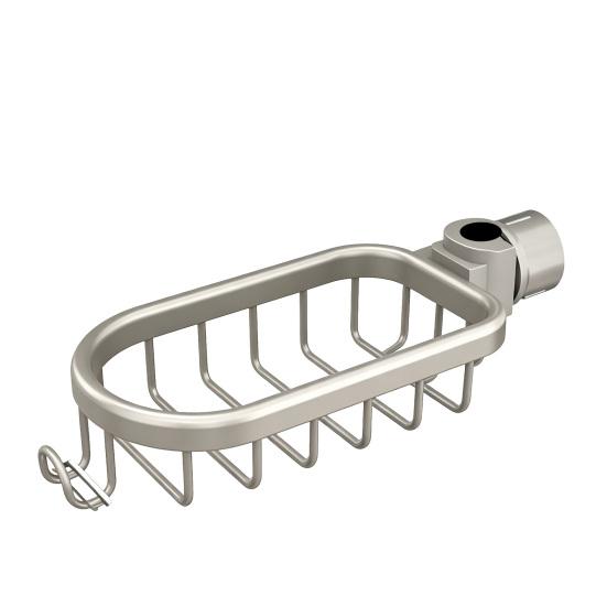Sink Storage Rack with Hollow Design Basket 360° Rotatable Rustproof Kitchen Faucet Organizer for Sponges Brushes Cleaning Tools