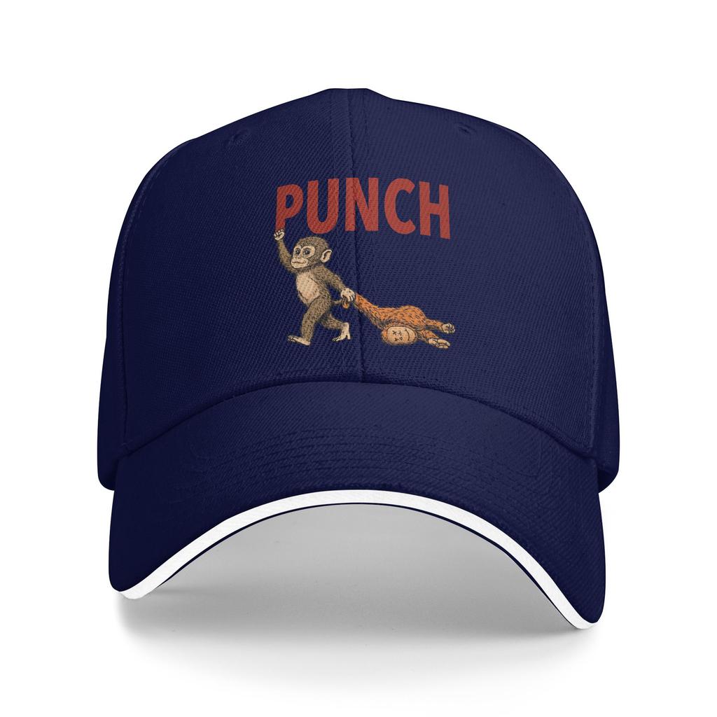 Summer Punch the monkey when life gets you down punch back Baseball Cap Hippie y2k Retro Print Sun Trucker Hat Men Baseball Caps