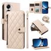 For Xiaomi Poco X7 Pro 5G/Xiaomi Redmi Turbo 4 5G Wallet Case with Straps,Rhombus Leather Stand Phone Cover