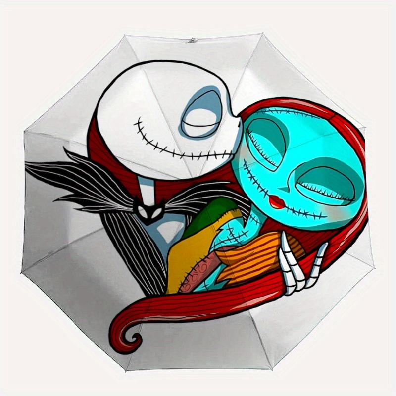 

1pc Nightmare Before Christmas Folding Umbrella, Automatic Folding. It Has Eight Sturdy Ribs, Making It Convenient for Outdoor Use yy0729015