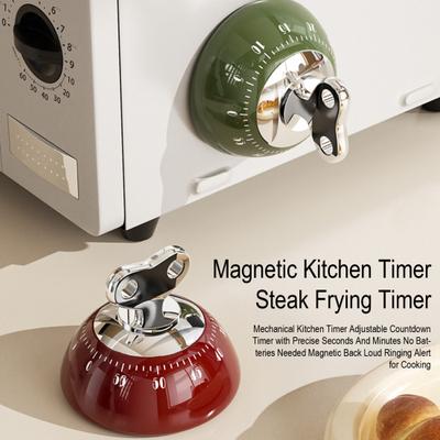 Mechanischer Küchenwecker Einstellbarer Countdown-Timer mit genauen Sekunden und Minuten Keine Batterien erforderlich Magnetische Rückseite Lautes Klingelsignal zum Kochen