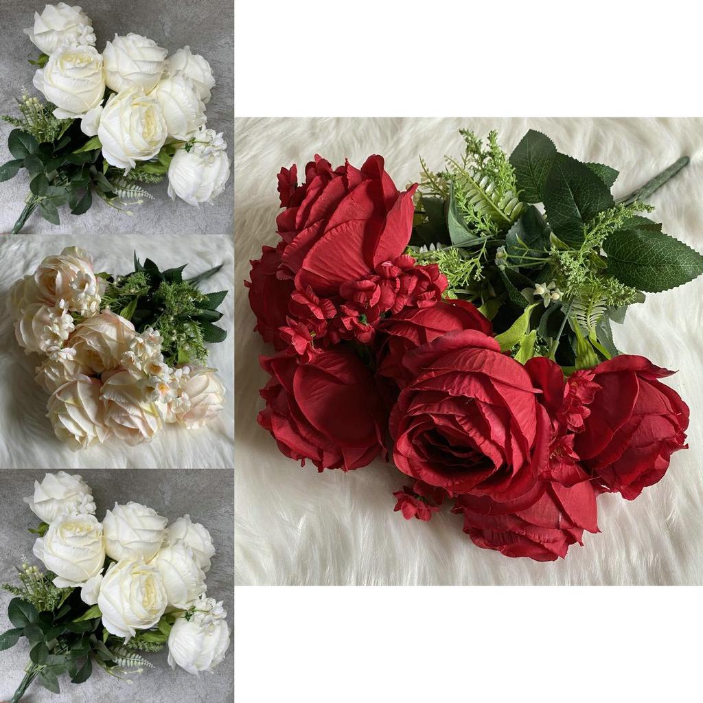 European Wedding Hall Flower Material With Faux Rose For Restaurant Decor