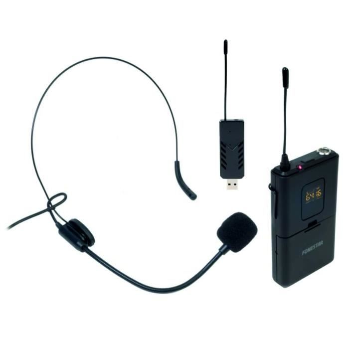 Microphone - FONESTAR - WI-MIC - Wireless UHF - Color Black - USB Connectivity
