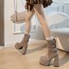 Fashion Autumn Winter Fashion High Heel Women Ankle Boots Belt Buckle Punk Shoes Ladies Short Botas Para Mujer