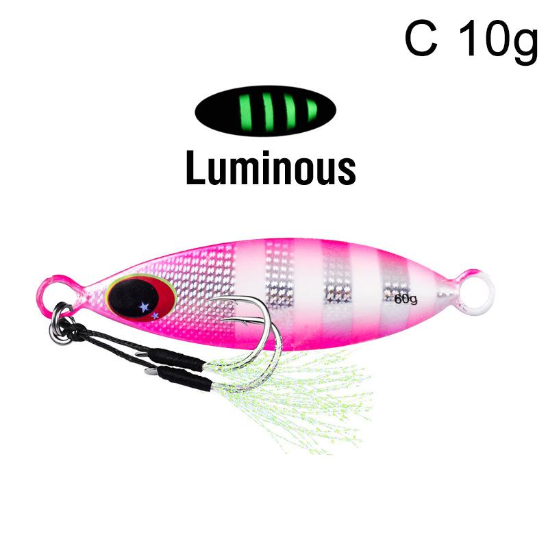Metal Jig Spoon Lure 10G 20G Artificial Bait Shore Slow Jigging Hard Bass Fishing Tackle Fishing Artificial Bait