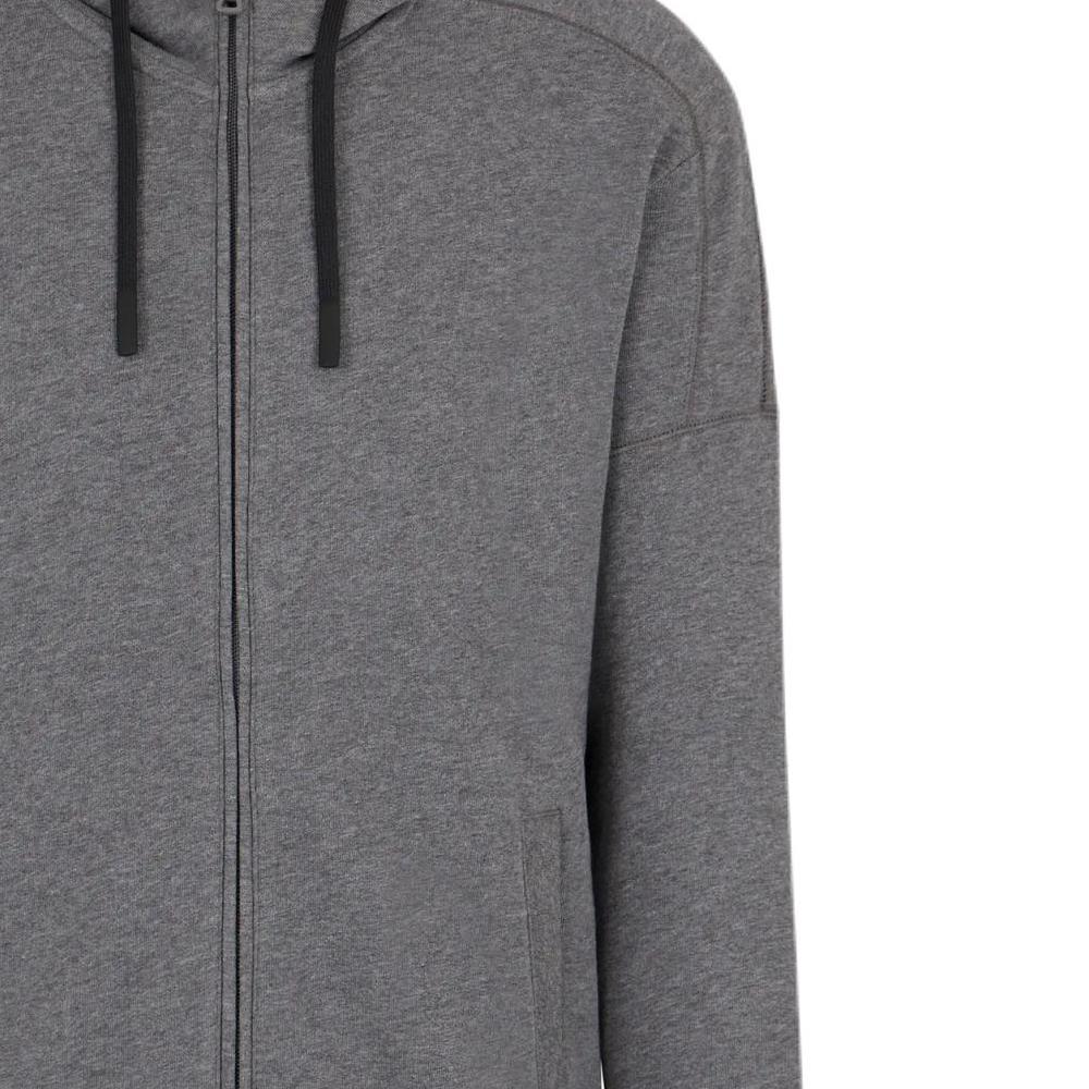 Emporio Armani EA7 Logo Tape Hooded Zip-Up Long Sleeve Sweatshirt Men sweatshirts Dark-Gray 6DPM12-PJOGZ-3925