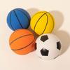 6cm High-Elastic, Bite-Resistant Rubber Basketball Teething Toy for Medium-Large Dogs