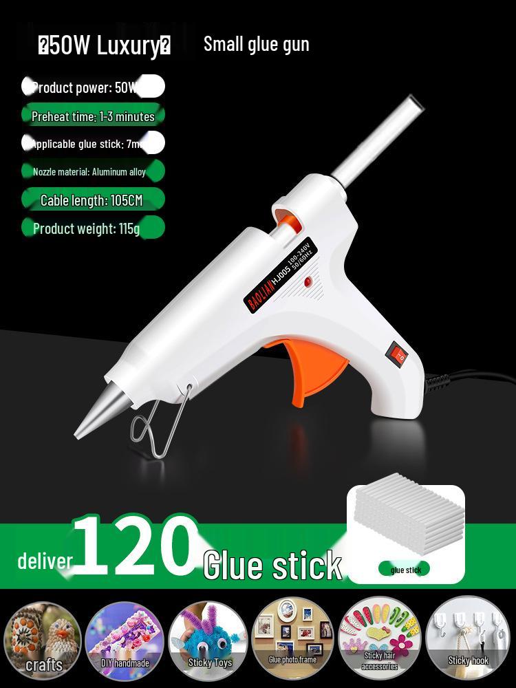 Compact High Viscosity Hot Melt Glue Gun with 7-11mm Glue Sticks