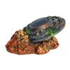 Sunken Spaceship Aquarium Decorations UFO Ornaments Resin Material Betta Hideout for Small Medium Fish for Tank