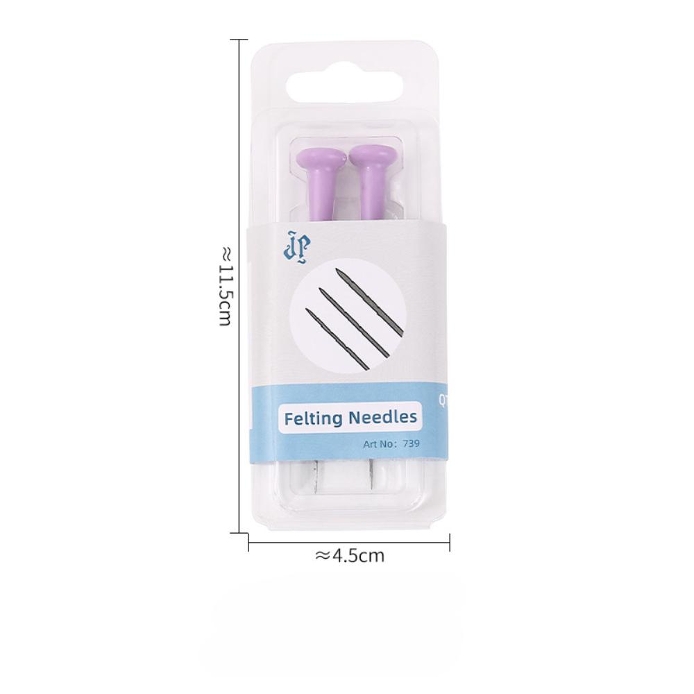 

Wool Felting Needles Set Purple Plastic Handle Poking Needle DIY Craft Beginner Tools for High Quality Felt Needle Kit
