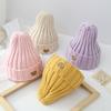 Cute Bear Baby Beanie Korean Toddler Knitted Hat Solid Color Winter Warm Woolen Crochet Bonnet 5-36 Months Boy Girl Skullies Cap