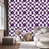 Casual Checkerboard Wallpaper White and Plum for Living Room and Bedroom 50x1000